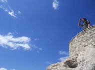 Man at a lookout point, Forme...