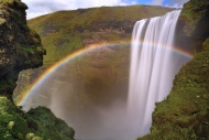 Skgafoss Waterfall with rain...