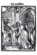 Woodcut, The Abbess, Hans Hol...
