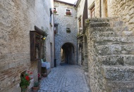 Typical alley with a passage ...