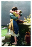 Man and woman kissing in a te...