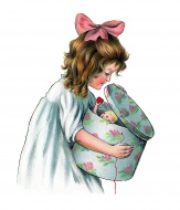 Girl holding a gift box, nost...