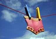 Underpants on a clothesline, ...