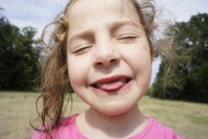 Girl sticking out the tongue