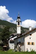 Samedan, Engadin valley, Swit...