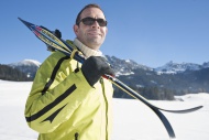 Man with cross-country skis i...