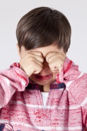 Crying boy, 9 years
