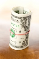Bundle of dollar bills