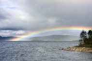 Rainbow over Saedvajaure lake...