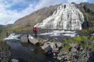 Hiker at Dynjandifoss or Fjal...