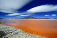 Laguna Colorada lagoon with r...