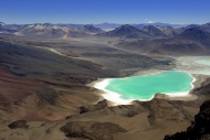 Laguna Verde lagoon and the s...