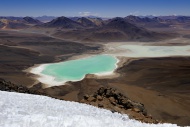 Laguna Verde lagoon and the s...