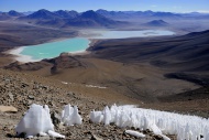 Laguna Verde lagoon and the s...