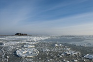 Frozen North Sea with the Hal...