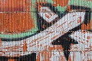 Graffiti, detail on a brick w...