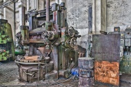 Old machinery in an old aband...