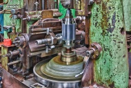 Old turning lathe, detail, in...