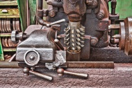 Old turning lathe, detail, in...