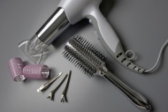 Hairbrush, hair dryer, hair c...