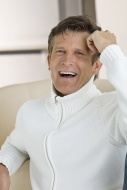 Portrait of a man, laughing, ...