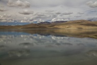 Tso Moriri, with mountains an...