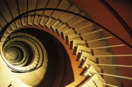 Winding staircase, top view