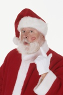 Santa Claus with lipstick on ...