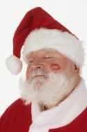 Santa Claus with lipstick on ...