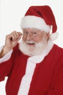 Santa Claus, hand to glasses,...