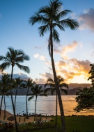 Sunset in Hanalei Bay, Kauai,...