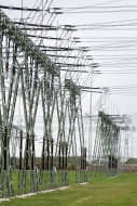 Overhead lines at the substat...