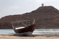 Dhow-ship in the harbour of S...