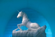 Ice art, unicorn, Jukkasj�rvi...