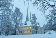 Church of Jokkmokk in the sno...