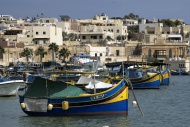 Luzzus, typical fishing boats...