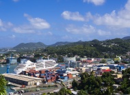 Townscape of Castries and the...
