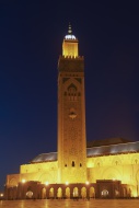 Hassan II Mosque at night, Ca...