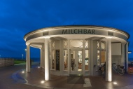 Milchbar, milk bar, at dusk, ...