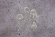 Child\'s drawing, chalk on co...