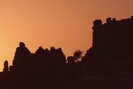 Limestone rocks, silhouettes,...