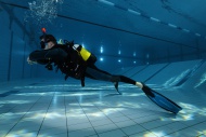 Dive training, fin pivot, in ...