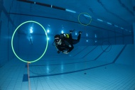 Dive training, scuba diver in...