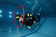 Dive training, scuba diver in...