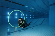 Dive training, scuba diver in...