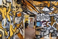 Graffiti wall in the Rhine Pa...