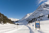 Snow-covered mountain pass of...