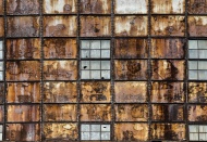 Abandoned factory facade abst...