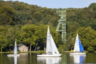 Lake Baldeneysee in Essen, Es...