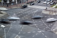 Large road junction, road mar...